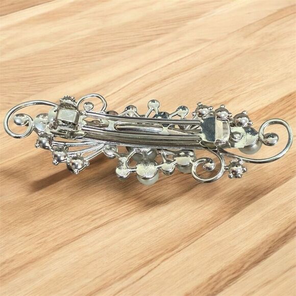 Vintage 1960s Hair Pin Clip Snap Alligator Pearl Beaded Comb Set Lot - Picture 3 of 5